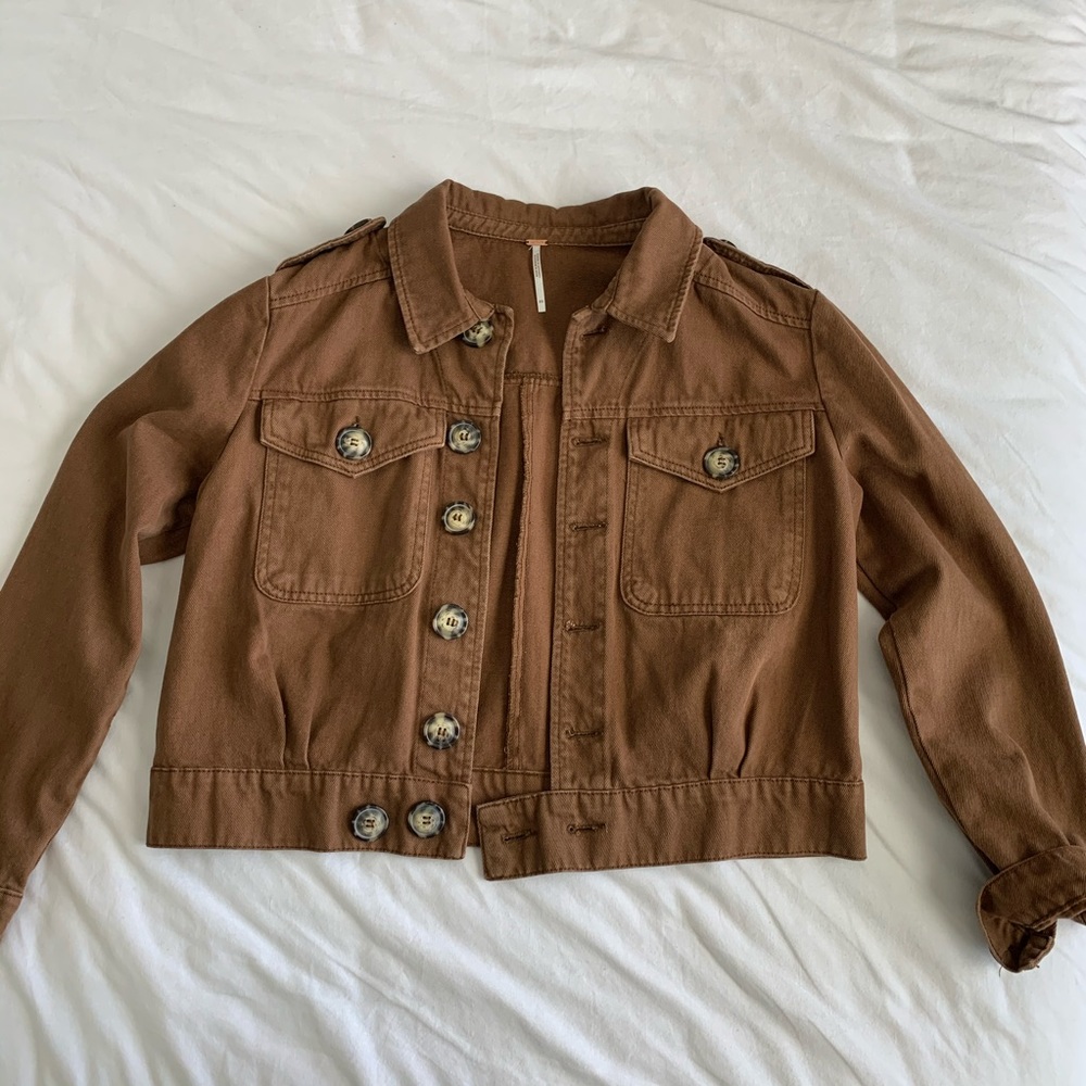 Free People brown jean jacket